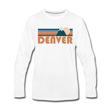 Denver, Colorado Long Sleeve T-Shirt - Retro Mountain Unisex Denver Long Sleeve Shirt - white
