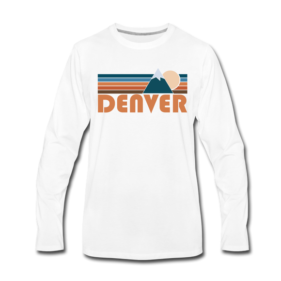 Denver, Colorado Long Sleeve T-Shirt - Retro Mountain Unisex Denver Long Sleeve Shirt - white