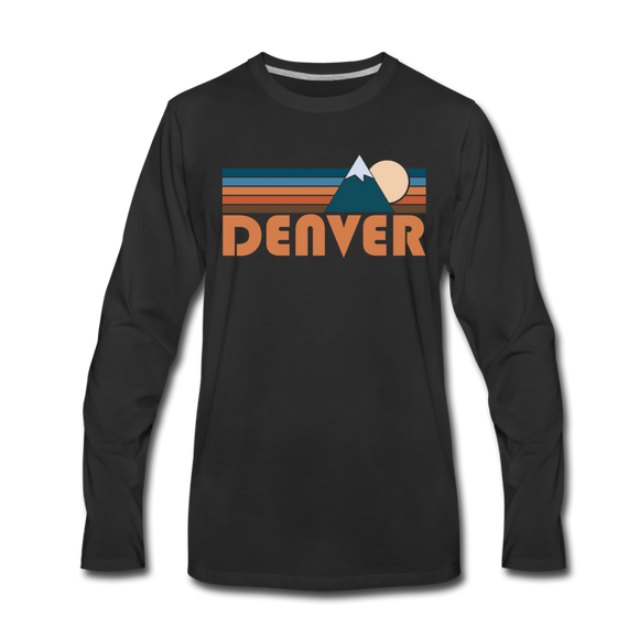 Denver, Colorado Long Sleeve T-Shirt - Retro Mountain Unisex Denver Long Sleeve Shirt - black