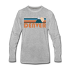 Denver, Colorado Long Sleeve T-Shirt - Retro Mountain Unisex Denver Long Sleeve Shirt - heather gray