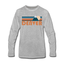 Denver, Colorado Long Sleeve T-Shirt - Retro Mountain Unisex Denver Long Sleeve Shirt - heather gray