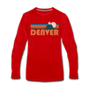 Denver, Colorado Long Sleeve T-Shirt - Retro Mountain Unisex Denver Long Sleeve Shirt - red