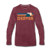 Denver, Colorado Long Sleeve T-Shirt - Retro Mountain Unisex Denver Long Sleeve Shirt - heather burgundy