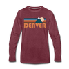 Denver, Colorado Long Sleeve T-Shirt - Retro Mountain Unisex Denver Long Sleeve Shirt - heather burgundy
