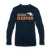 Denver, Colorado Long Sleeve T-Shirt - Retro Mountain Unisex Denver Long Sleeve Shirt - deep navy