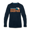 Denver, Colorado Long Sleeve T-Shirt - Retro Mountain Unisex Denver Long Sleeve Shirt - deep navy