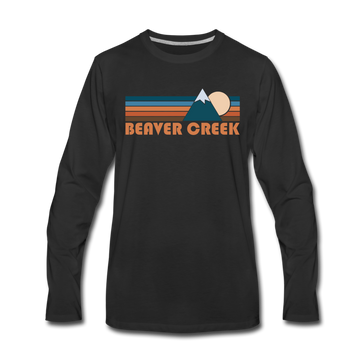 Beaver Creek, Colorado Long Sleeve T-Shirt - Retro Mountain Unisex Beaver Creek Long Sleeve Shirt - black