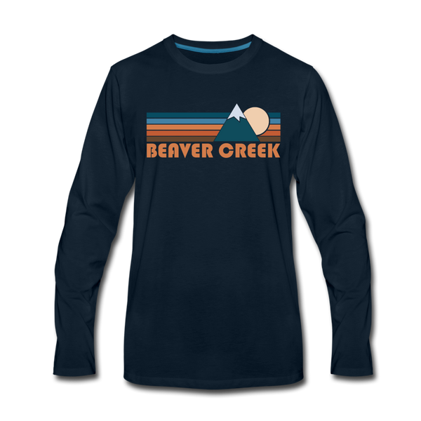 Beaver Creek, Colorado Long Sleeve T-Shirt - Retro Mountain Unisex Beaver Creek Long Sleeve Shirt - deep navy
