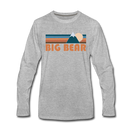 Big Bear, California Long Sleeve T-Shirt - Retro Mountain Unisex Big Bear Long Sleeve Shirt - heather gray
