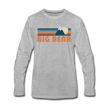 Big Bear, California Long Sleeve T-Shirt - Retro Mountain Unisex Big Bear Long Sleeve Shirt - heather gray