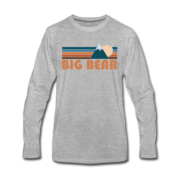 Big Bear, California Long Sleeve T-Shirt - Retro Mountain Unisex Big Bear Long Sleeve Shirt - heather gray