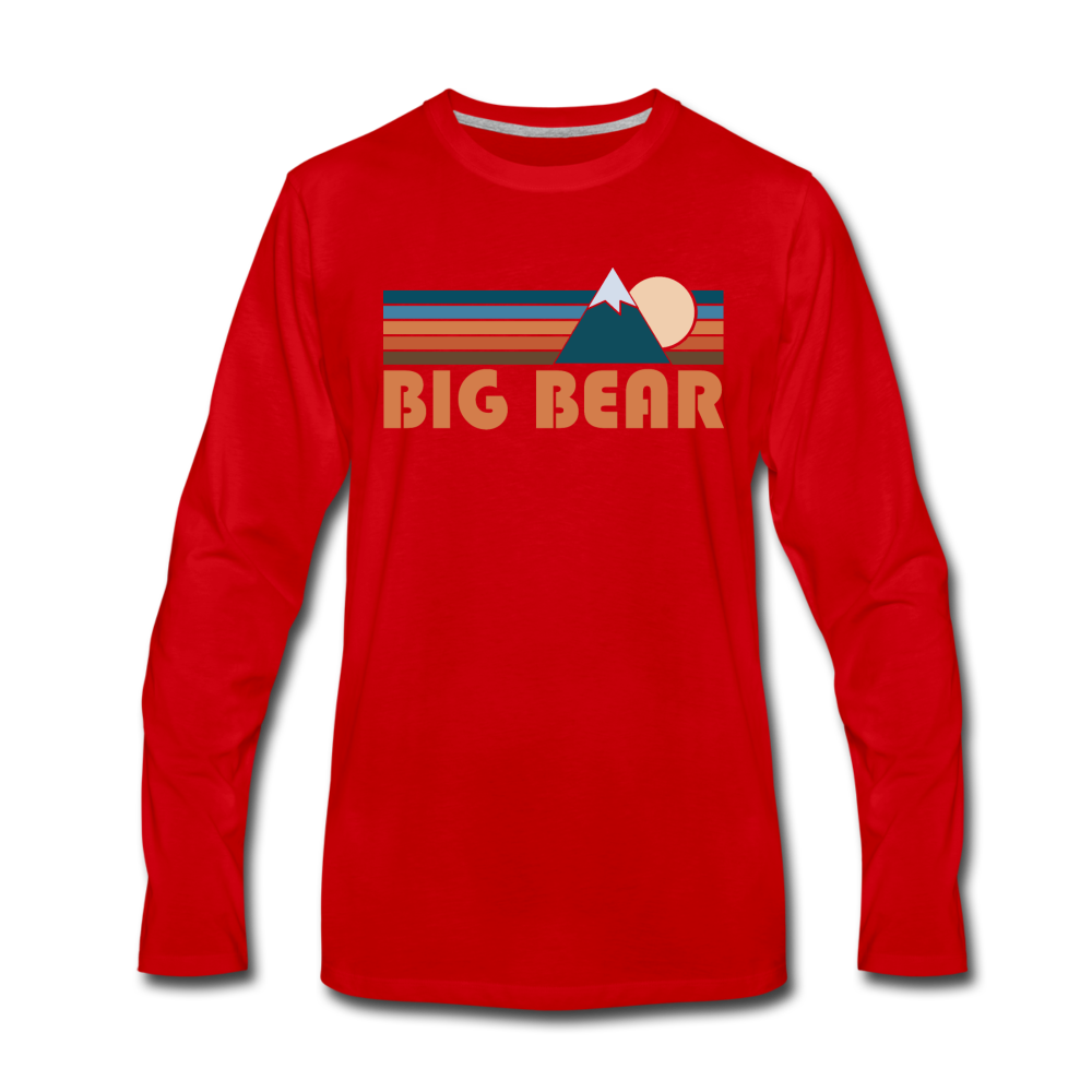 Big Bear, California Long Sleeve T-Shirt - Retro Mountain
