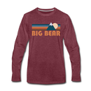 Big Bear, California Long Sleeve T-Shirt - Retro Mountain Unisex Big Bear Long Sleeve Shirt - heather burgundy