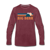 Big Bear, California Long Sleeve T-Shirt - Retro Mountain Unisex Big Bear Long Sleeve Shirt - heather burgundy