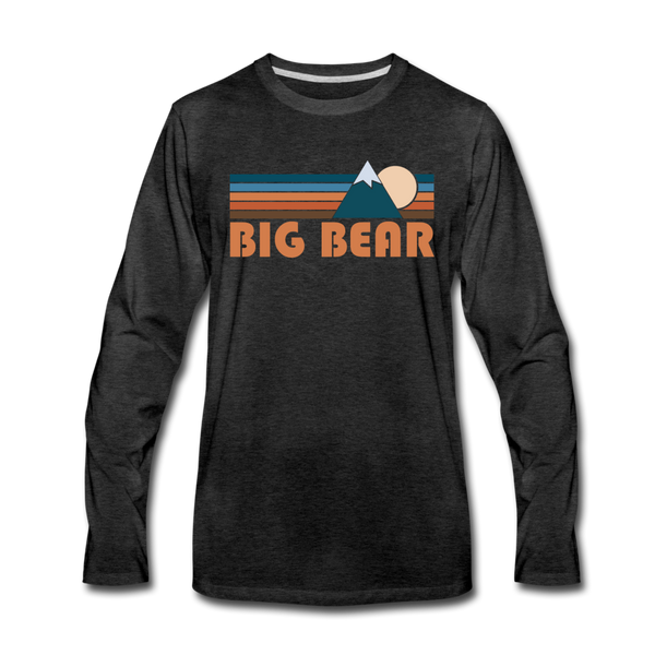 Big Bear, California Long Sleeve T-Shirt - Retro Mountain Unisex Big Bear Long Sleeve Shirt - charcoal gray