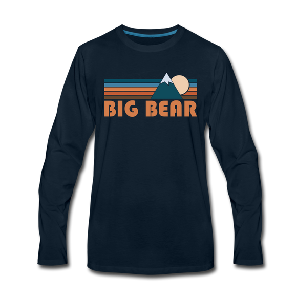 Big Bear, California Long Sleeve T-Shirt - Retro Mountain Unisex Big Bear Long Sleeve Shirt - deep navy
