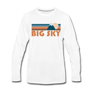 Big Sky, Montana Long Sleeve T-Shirt - Retro Mountain Unisex Big Sky Long Sleeve Shirt - white