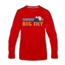 Big Sky, Montana Long Sleeve T-Shirt - Retro Mountain Unisex Big Sky Long Sleeve Shirt - red