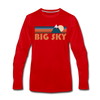 Big Sky, Montana Long Sleeve T-Shirt - Retro Mountain Unisex Big Sky Long Sleeve Shirt - red