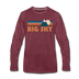 Big Sky, Montana Long Sleeve T-Shirt - Retro Mountain Unisex Big Sky Long Sleeve Shirt - heather burgundy