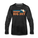 Big Sky, Montana Long Sleeve T-Shirt - Retro Mountain Unisex Big Sky Long Sleeve Shirt - charcoal gray