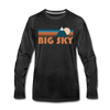 Big Sky, Montana Long Sleeve T-Shirt - Retro Mountain Unisex Big Sky Long Sleeve Shirt - charcoal gray