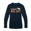 Big Sky, Montana Long Sleeve T-Shirt - Retro Mountain Unisex Big Sky Long Sleeve Shirt - deep navy