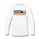 Bozeman, Montana Long Sleeve T-Shirt - Retro Mountain Unisex Bozeman Long Sleeve Shirt - white