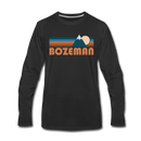 Bozeman, Montana Long Sleeve T-Shirt - Retro Mountain Unisex Bozeman Long Sleeve Shirt - black