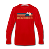 Bozeman, Montana Long Sleeve T-Shirt - Retro Mountain Unisex Bozeman Long Sleeve Shirt - red