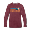 Bozeman, Montana Long Sleeve T-Shirt - Retro Mountain Unisex Bozeman Long Sleeve Shirt - heather burgundy