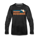 Bozeman, Montana Long Sleeve T-Shirt - Retro Mountain Unisex Bozeman Long Sleeve Shirt - charcoal gray