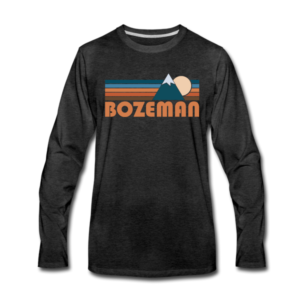 Bozeman, Montana Long Sleeve T-Shirt - Retro Mountain Unisex Bozeman Long Sleeve Shirt - charcoal gray