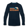 Bozeman, Montana Long Sleeve T-Shirt - Retro Mountain Unisex Bozeman Long Sleeve Shirt - deep navy