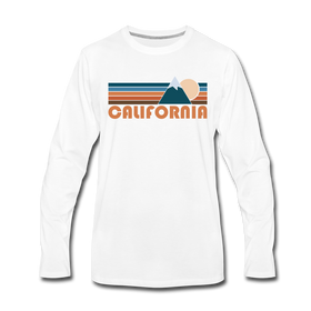 California Long Sleeve T-Shirt - Retro Mountain Unisex California Long Sleeve Shirt - white