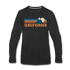 California Long Sleeve T-Shirt - Retro Mountain Unisex California Long Sleeve Shirt - black