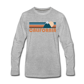 California Long Sleeve T-Shirt - Retro Mountain Unisex California Long Sleeve Shirt - heather gray