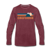 California Long Sleeve T-Shirt - Retro Mountain Unisex California Long Sleeve Shirt - heather burgundy