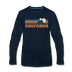 California Long Sleeve T-Shirt - Retro Mountain Unisex California Long Sleeve Shirt - deep navy