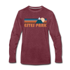 Estes Park, Colorado Long Sleeve T-Shirt - Retro Mountain Unisex Estes Park Long Sleeve Shirt - heather burgundy