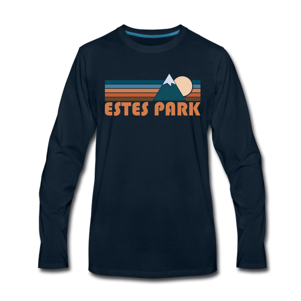 Estes Park, Colorado Long Sleeve T-Shirt - Retro Mountain Unisex Estes Park Long Sleeve Shirt - deep navy