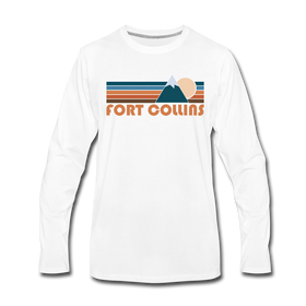 Fort Collins, Colorado Long Sleeve T-Shirt - Retro Mountain Unisex Fort Collins Long Sleeve Shirt - white