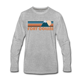 Fort Collins, Colorado Long Sleeve T-Shirt - Retro Mountain Unisex Fort Collins Long Sleeve Shirt - heather gray