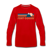 Fort Collins, Colorado Long Sleeve T-Shirt - Retro Mountain Unisex Fort Collins Long Sleeve Shirt - red