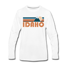 Idaho Long Sleeve T-Shirt - Retro Mountain Unisex Idaho Long Sleeve Shirt - white
