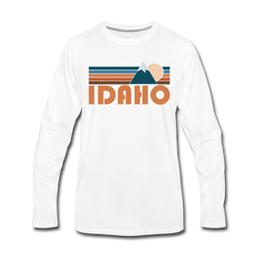 Idaho Long Sleeve T-Shirt - Retro Mountain Unisex Idaho Long Sleeve Shirt - white