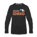 Idaho Long Sleeve T-Shirt - Retro Mountain Unisex Idaho Long Sleeve Shirt - black