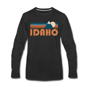 Idaho Long Sleeve T-Shirt - Retro Mountain Unisex Idaho Long Sleeve Shirt - black