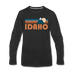 Idaho Long Sleeve T-Shirt - Retro Mountain Unisex Idaho Long Sleeve Shirt - black