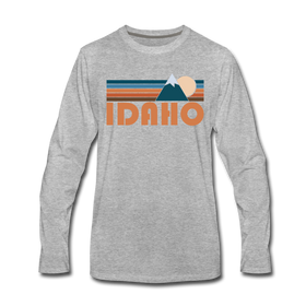 Idaho Long Sleeve T-Shirt - Retro Mountain Unisex Idaho Long Sleeve Shirt - heather gray